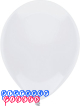 PartyMate Made in The USA Standard Color Latex Balloons, 50-Count, Bright White