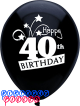 40th Birthday Shooting Stars 12inch Latex Balloons 8ct