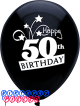 50th Birthday Shooting Stars 12inch Latex Balloons 8ct
