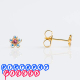 Studex AB Crystal Rose Daisy Stud Earrings Gold Plated.