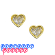 Studex Sensitive 6mm Heart with Clear Glitter Centre Gold Plated Earrings