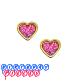 Studex Tiny Tips 6mm Heart with Pink Glitter Gold Plated Stud Earrings