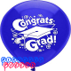  PartyMate Congrats Grad Printed 12-Inch Latex Balloons, 8-Count, Regal Purple