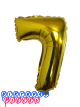 Giant Number 7 Gold Mylar Balloon 40in