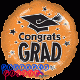 Congrats Grad 18inch Foil Balloon - Orange
