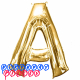Giant Letter A Gold Mylar Balloon 40in