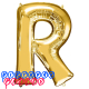 Giant Letter R Gold Mylar Balloon 40in