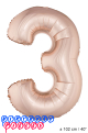 Giant Number 3 Rose Gold Mylar Balloon 40in