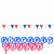 Party Pennant Flag Banner, 32 Ft, Red, White & Blue